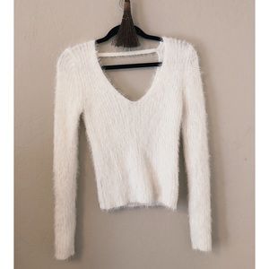 BEBE fuzzy sweater top.